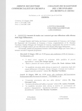 Il ruolo del curatore nell'ambito della nuova legge fallimentare - STELLA MONFREDINI